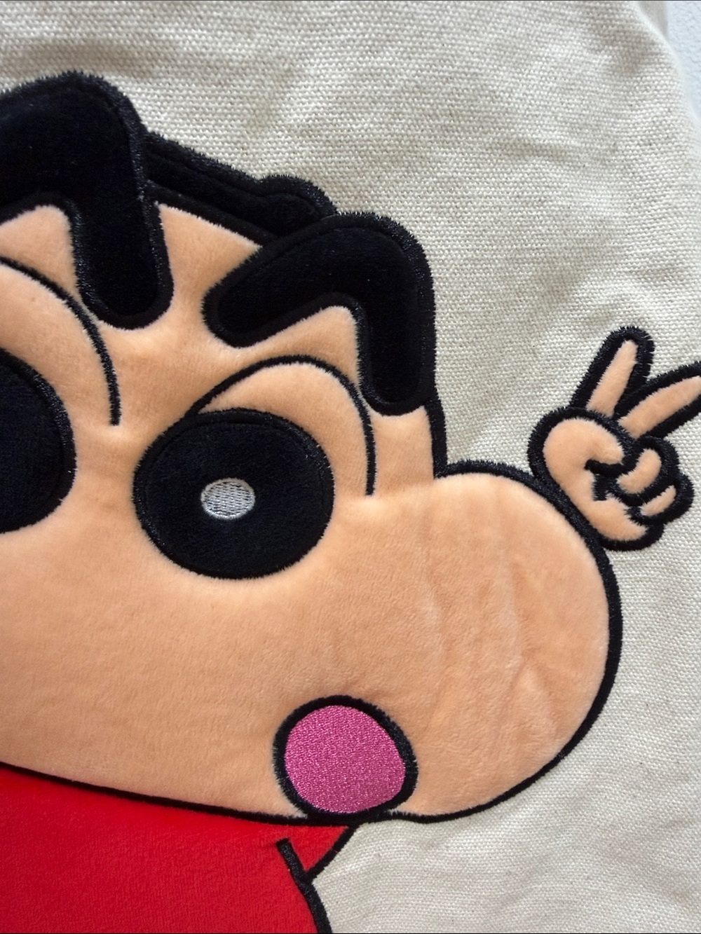 Crayon Shin-Chan 3D Plush Applique Canvas Tote Bag - Picture 8 of 8